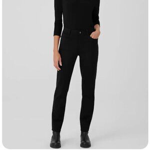 Eileen Fisher Black High Waist Slim Fit Jeans SIZE 14P